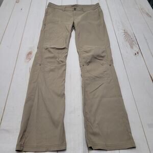 Prana tan articulated knee convertible hiking pants 12 TALL utility cargo